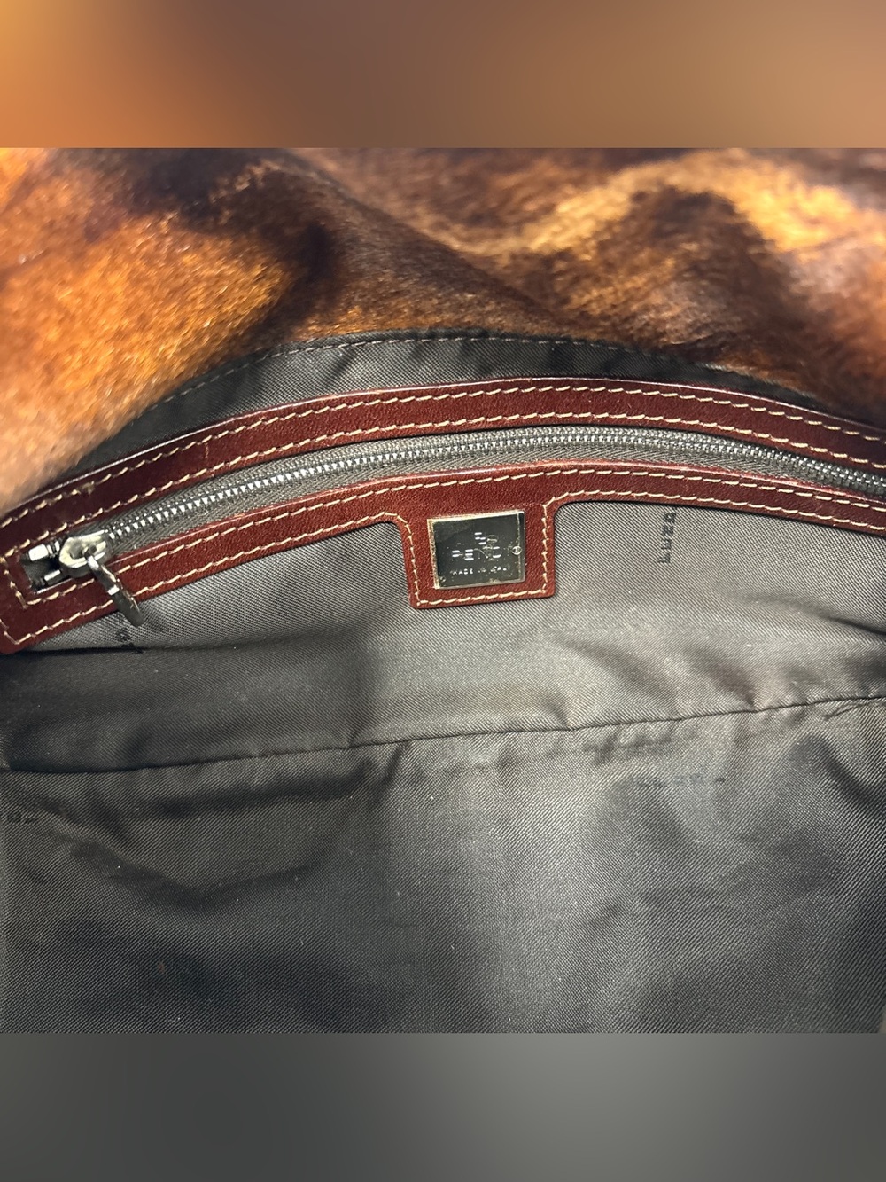 Vintage Fendi Baguette bag Brown Pony hair Y2K - Picture 10 of 16